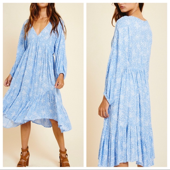 Yvette Fabulous Bohemian Ruffle Hem Floral Dress - Picture 2 of 3